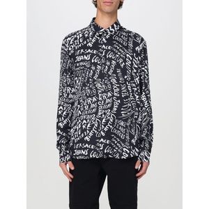Versace Jeans Couture, Heren, Overhemden, Zwart, Maat: M Viscose,