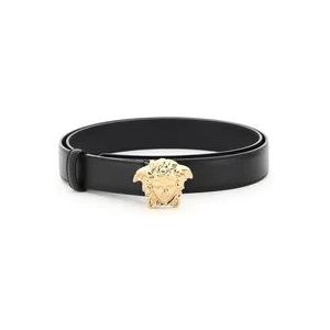 Versace, Accessoires, Dames, Zwart, 90 CM, Leer, Leren Riem