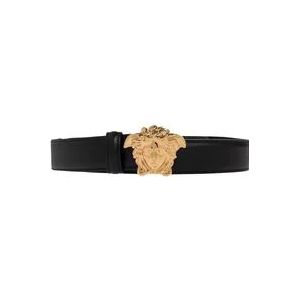 Versace, Accessoires, Dames, Zwart, 100 CM, Leer, Leren Riem