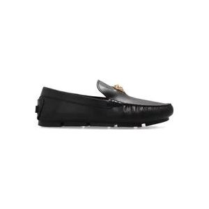 Versace, Zwarte platte schoenen Zwart, Heren, Maat:40 EU