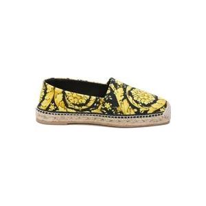 Versace, Schoenen, Heren, Geel, 41 EU, Barocco Print Espadrilles