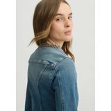 Liu Jo - Fitted Jas - Blauw - Katoen - Ketting Detail - Driekwart Mouwen