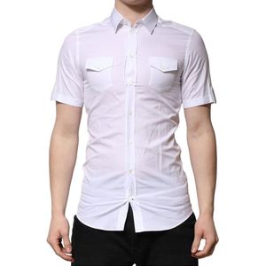 Dolce & Gabbana - Short Sleeves Shirt - Wit - Katoen