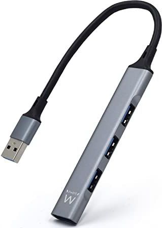 Ewent EW1144 interface hub USB 3.2 Gen 1 (3.1 Gen 1) Type-A 5000 Mbit/s Grijs, Zilver