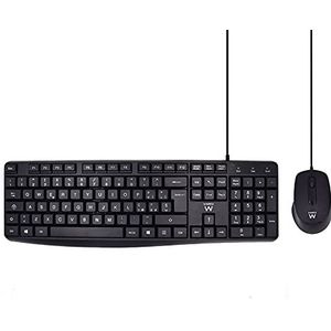 Ewent EW3005 toetsenbord Inclusief muis USB QWERTY Italiaans Zwart