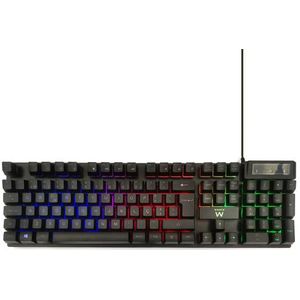Ewent - Toetsenbord - Zwart - USB - QWERTY - RGB LED Achtergrondverlichting