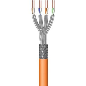 Ewent IM1226 50m CAT.7 Ethernet-netwerkkabel|LSZH|S-FTP|AWG23/1|CU solide zuiver koper|CPR, B2ca&Eca|10GBit Ethernet|1200MHz|Ideaal voor PC, router, modem, Switch, TV. PS5, Xbox, Oranje 50 meter