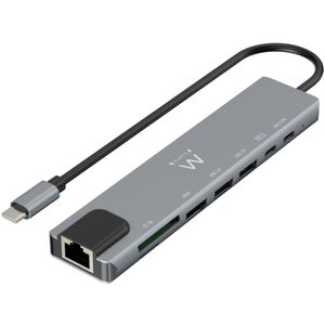 EWENT DOCKING MULTIPUERT USB-C 8-in-1, HDMI 4K