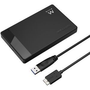 Ewent 2,5 inch harde schijfbehuizing, USB type A en type B 3.2Gen1 tot 5 Gbit/s, externe harde schijf behuizing SATA III/UASP, 9,5 mm en 7 mm ABS SSD harde schijfbehuizing, zonder gereedschap/zonder