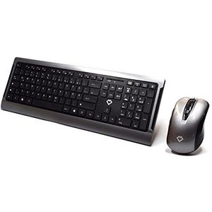 Draadloos toetsenbord en muis met 2-in-1 USB-ontvanger, draadloos, 2,4 G, stil, numeriek toetsenblok, 3 dpi, selecteerbaar, voor computer, laptop, kantoor, smart-tv
