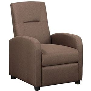 Totò Piccinni Toledo Relaxstoel met comfortabele gevoerde voetensteun (stof, bruin)