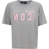 Dsquared 2 - T-shirt - Grijs - Katoen/Viscose - Korte Mouwen