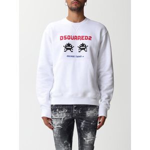 Dsquared2, Heren, Sweatshirts & Hoodies, Wit, Maat: L Katoen,