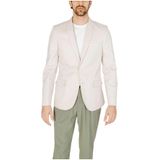 Antony Morato - Jassen - Beige - Katoen - Witte Blazer Lange Mouwen Revers Kraag
