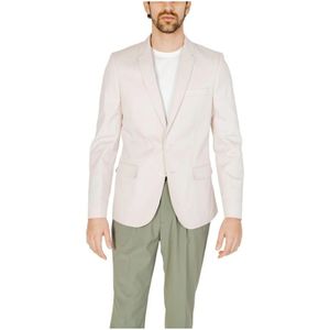 Antony Morato - Jassen - Beige - Katoen - Witte Blazer Lange Mouwen Revers Kraag