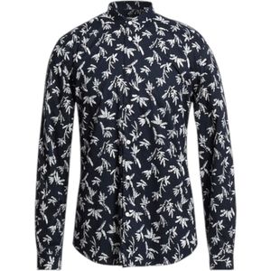 Antony Morato, Overhemden, Heren, Blauw, XL, Katoen, Katoenen Lange Mouwen Shirt Lente/Zomer Collectie
