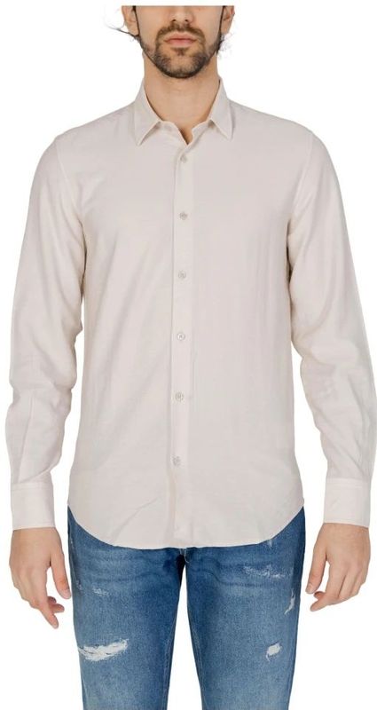 Antony Morato - Effen Overhemd - Beige - Viscose/Polyamide/Katoen