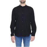 Mandarin Collar Shirt - Zwart - Longsleeve - 100% Katoen - Spring/Zomer Collectie