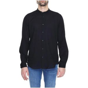 Mandarin Collar Shirt - Zwart - Longsleeve - 100% Katoen - Spring/Zomer Collectie