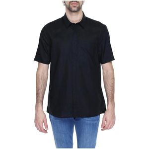 Antony Morato - Korte Mouwen Overhemd - Zwart - Linnen Blend