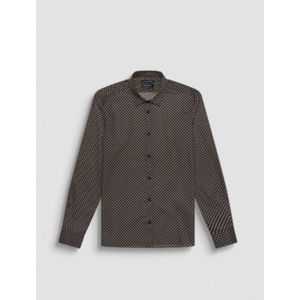 Antony Morato - Bruin - Overhemden - Geometrisch Patroon - Katoen - Knoopsluiting