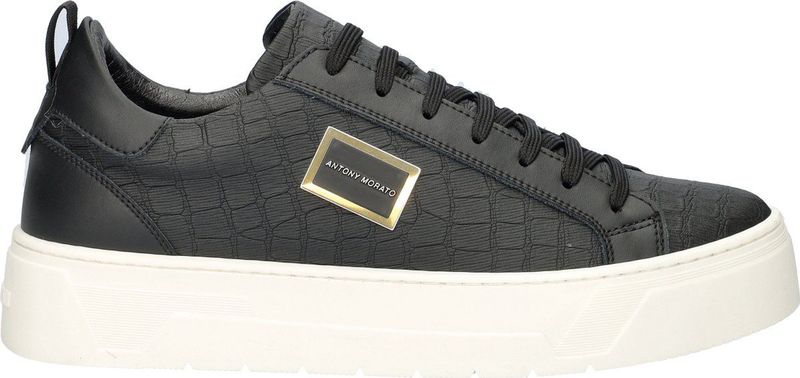 Antony Morato - Metal Bold - Sneakers - Zwart - Leer - Croco-patroon