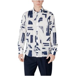 Antony Morato - Hooded Long Sleeve Button-Up Shirt - Blauw - Katoen/Viscose