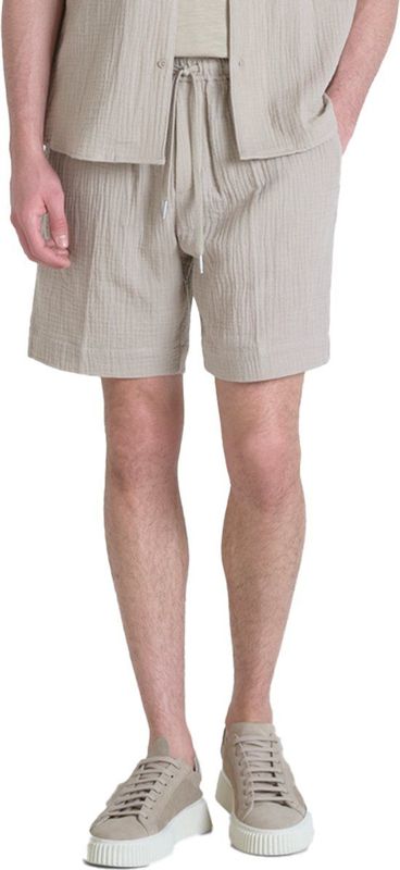 Antony Morato - Crinckle Short - Korte Broek - Beige - Elastisch - Steekzakken