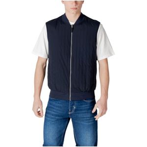 Antony Morato - Sleeveless Zip Gilet - Bodywarmer - Blauw - Katoen/Polyester