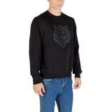 Printed Long-Sleeve Round Neck Sweatshirt - Black