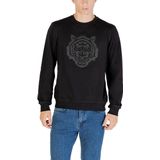 Printed Long-Sleeve Round Neck Sweatshirt - Black