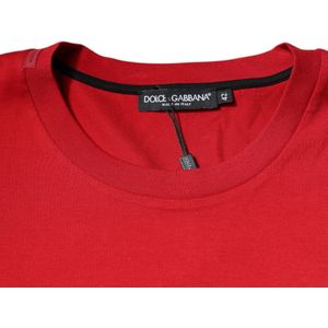 Dolce & Gabbana - Short Sleeve Crew Tee - T-shirt - Zwart en Rood