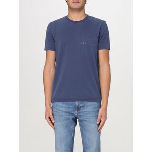 Fay, Heren, Tops, Blauw, Maat: 2XL Katoen,