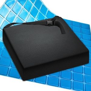 AIESI® Professioneel Anti Decubitus Kussen (Gecertificeerd) Memory in polyurethaanschuim met inwendig visco-elastisch gelkussen en riem cm 44x44x8h