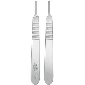 AIESI® Scalpel handvat in roestvrij staal voor chirurgische mesjes nummer 3, Garantie 10 jaren