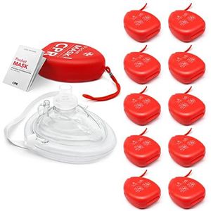 AIESIÂ® Pocket Mask reanimatiemasker voor professionele mond-op-mond reanimatie met terugslagklep en filter (Pak van 10 stuks), CPR Mask Resuscitator