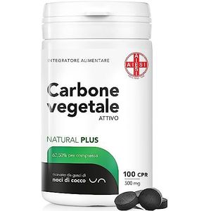 AIESI - Plantaardige Houtskool - Geactiveerd in Tabletten - Zwart - Pot van 100 Tabletten