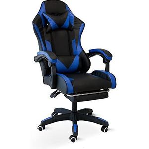 Cribel Omega fauteuil, kunstleer, zwart/blauw, TU