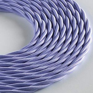 Heldere tekst LUMIRE textielkabel voor verlichting, 3 x 0,75 mm, Lilla, 3 m lang, inclusief aardkabel ultieme veiligheid