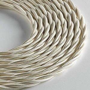 Klartext Lumire textielkabel voor verlichting, 3 x 0,75 mm, ivoor, 10 m lange kabel, inclusief aardkabel ultieme veiligheid