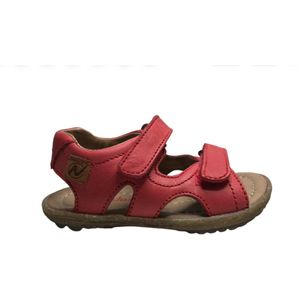 Naturino velcro's effen lederen sandalen sky rood mt 24