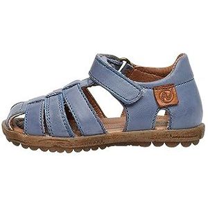 Naturino Halfgesloten leren sandalen, Hemelsblauw., 34 EU