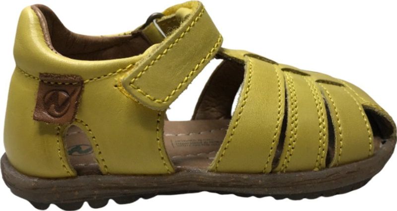 Naturino Halfgesloten leren sandalen, Geel, 21 EU
