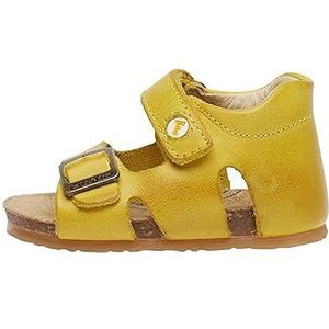 Falcotto Bea-sandalen van leer met gesp en klittenbandsluiting, geel, 20 EU