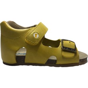 Falcotto Bea-sandalen van leer met gesp en klittenbandsluiting, geel, 25 EU