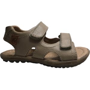 Naturino velcro's effen lederen sandalen sky taupe