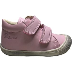 Naturino - Cocoon - Lederen Velcro Sneakers - Roze - Rubberen Zool