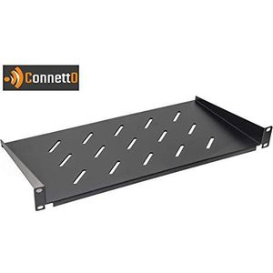 Connetto COSH250B Rackkast van staal met 20 kg draagvermogen en elektrostatische poedercoating RAL9005 zwart afmetingen 48,5 x 25 x 4,5 cm verpakking met 1 eenheid