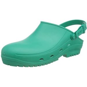 REPOSA Sanitaire klompen model Max, professionele klomp met anti-slip rubberen zool SRC, anatomisch gevormd, antistatisch en licht, Groen