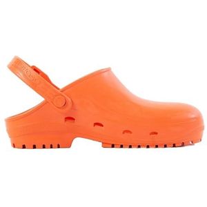 REPOSA Sanitaire klompen model Max, professionele klomp met anti-slip rubberen zool SRC, anatomisch gevormd, antistatisch en licht, Oranje